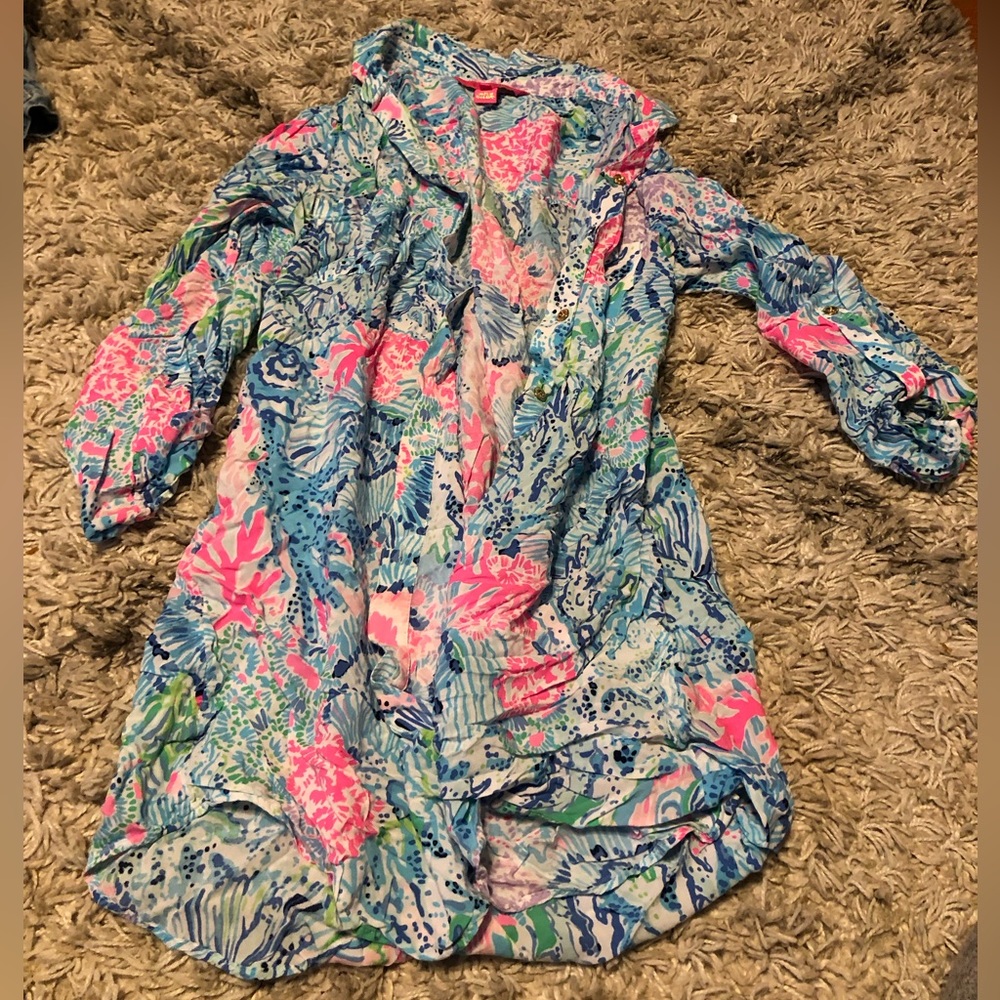 Lilly Pulitzer CoverUp Long Button Down XS